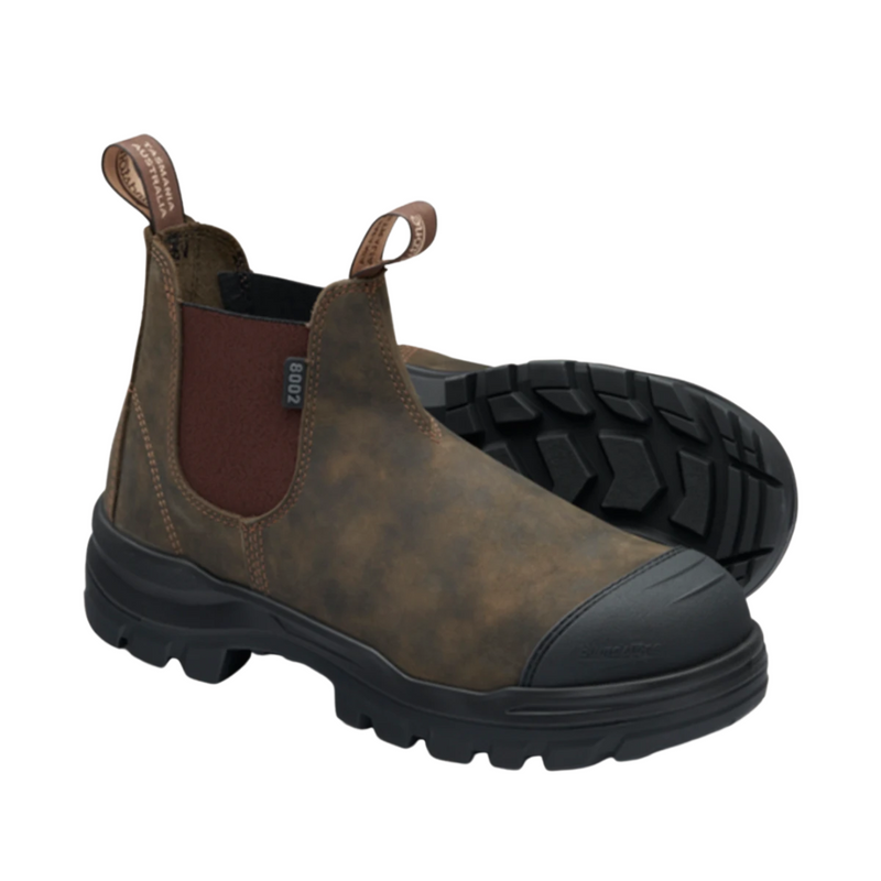 Blundstone 8002 Mens Elastic Side Rotoflex Brown Safety Boots