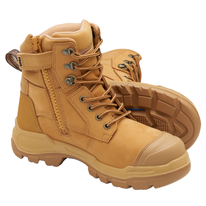 Blundstone 9060 Mens Rotoflex Zip side Safety Boot - Wheat