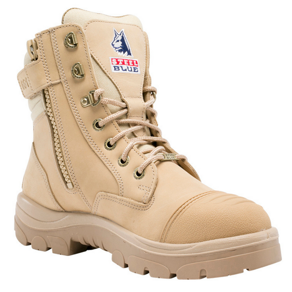 Steel Blue Mens Southern Cross Zip Sided + Scuff Cap Boot - Sand
