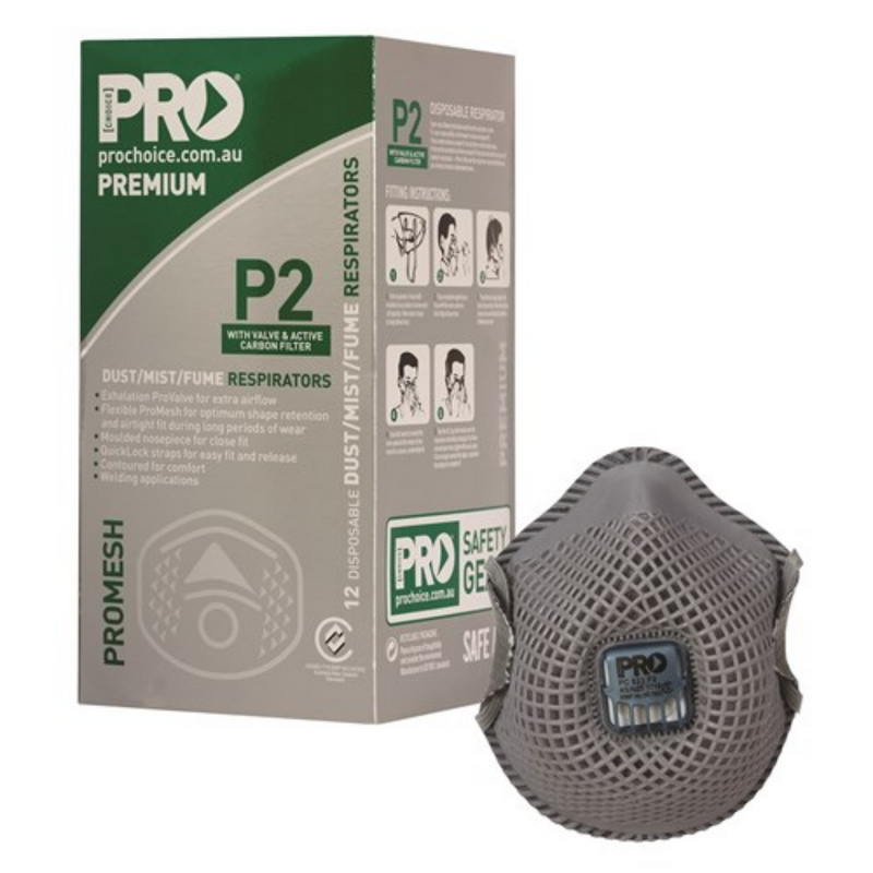 Dust Masks Promesh P2+Valve+Carbon - PC823 (Box of 12)
