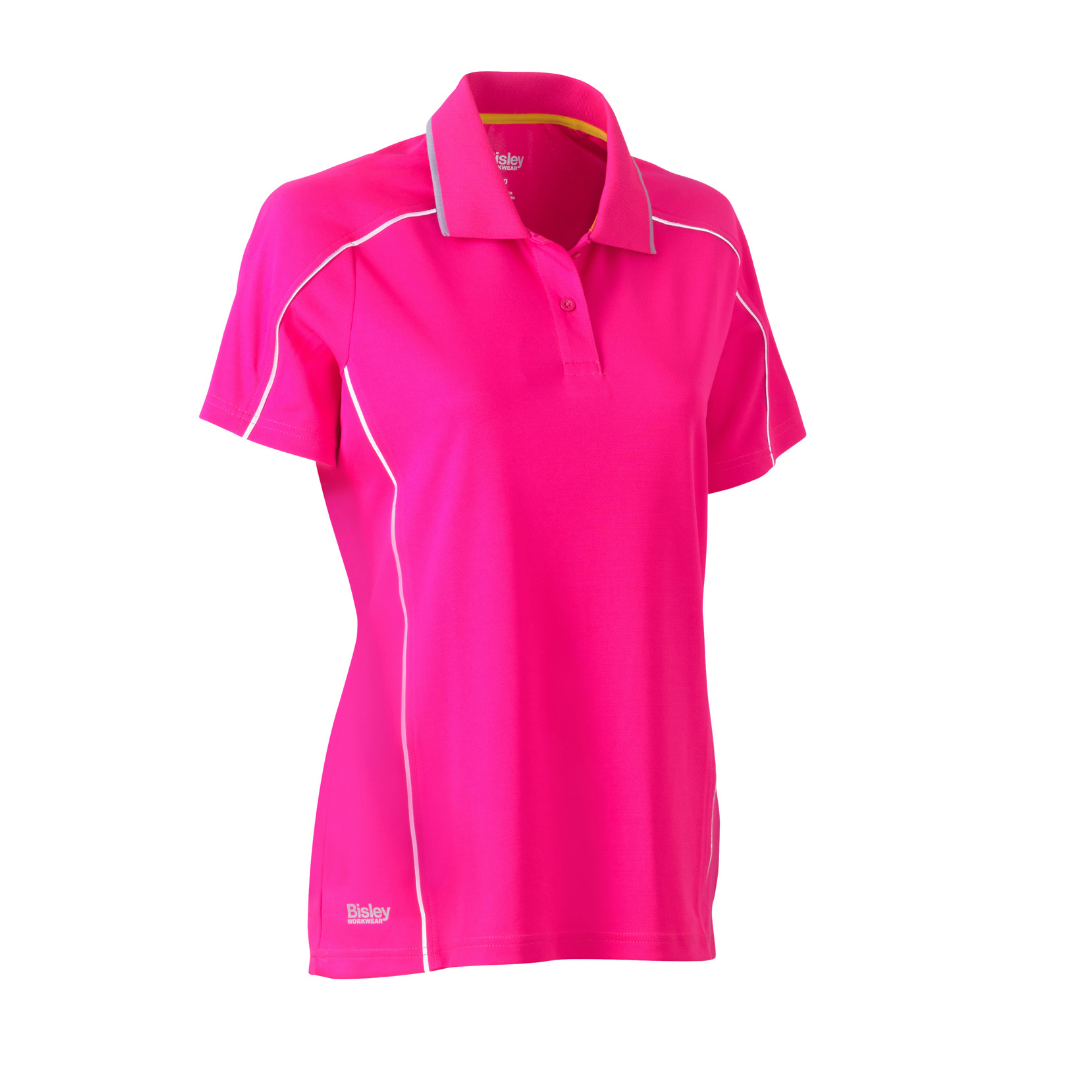 Bisley Ladies 2 Tone 3M Lightweight Hi Vis Shirt in Pink/Navy (BL6896)