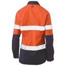 Bisley Womens Taped Hi-Vis Stretch V-Neck Shirt BLC6064T*