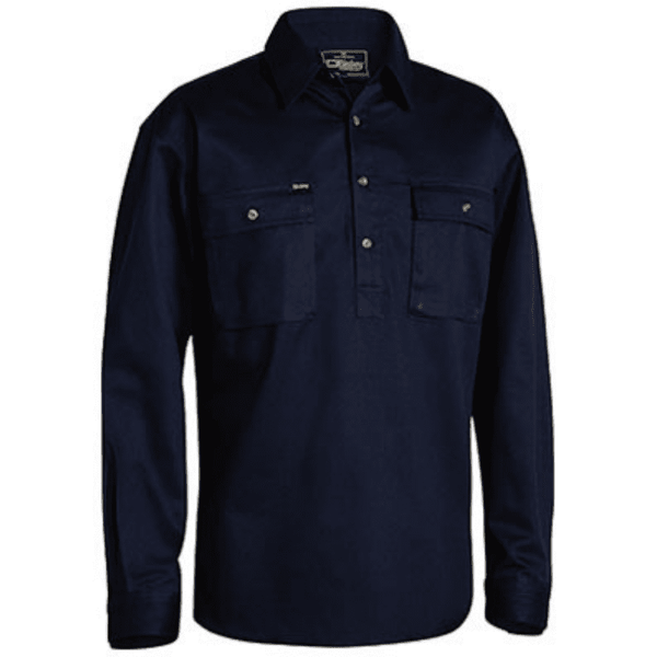 Bisley Men's Closed Front Cotton Drill Shirt