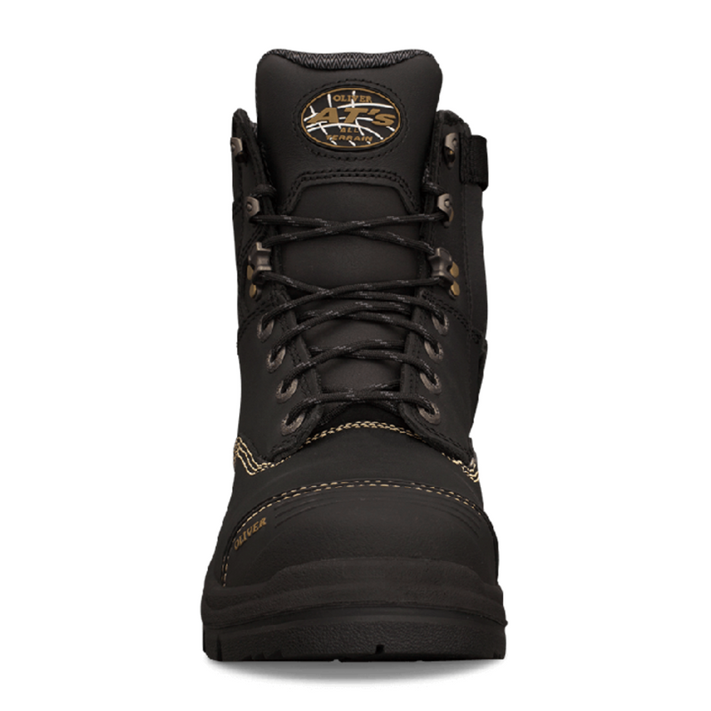 O55345Z   Oliver Men's Zip Sided Safety Boots- Black