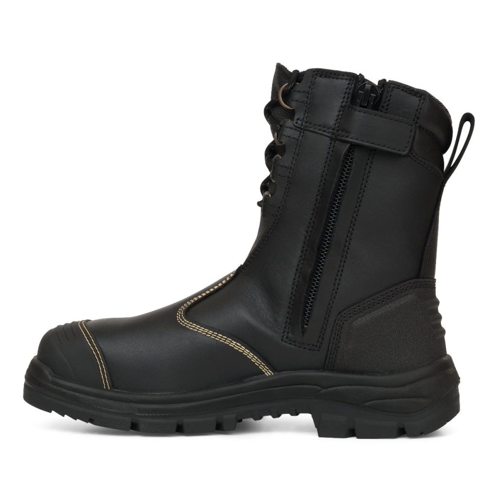 Oliver 55380 Oliver 200mm Hi-Leg Black Zip Sided Boot