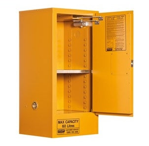 Flammable Liquid Storage Cabinet: 60L - 1 Door - 2 Shelves