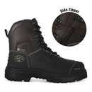 Oliver 65490Z  150mm Brown Lace-up Zip Sided Boot – Caustic and 100% Waterproof