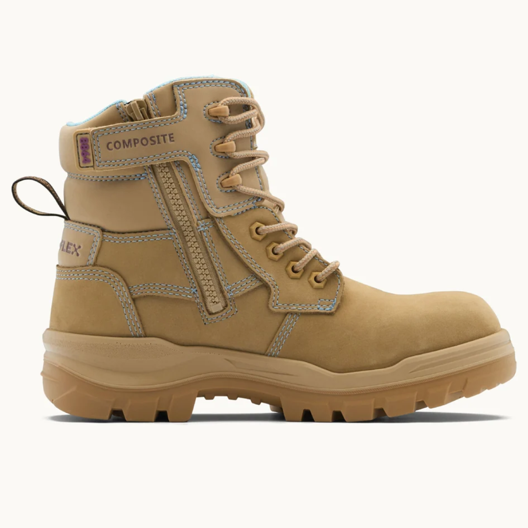 Blundstone Women's #8864 Rotoflex Zip Sided Safety Boot - Sand