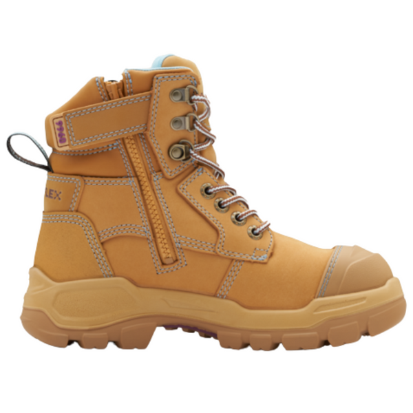 Blundstone 9960 Womens Rotoflex Zip Side Safety Boots - Wheat