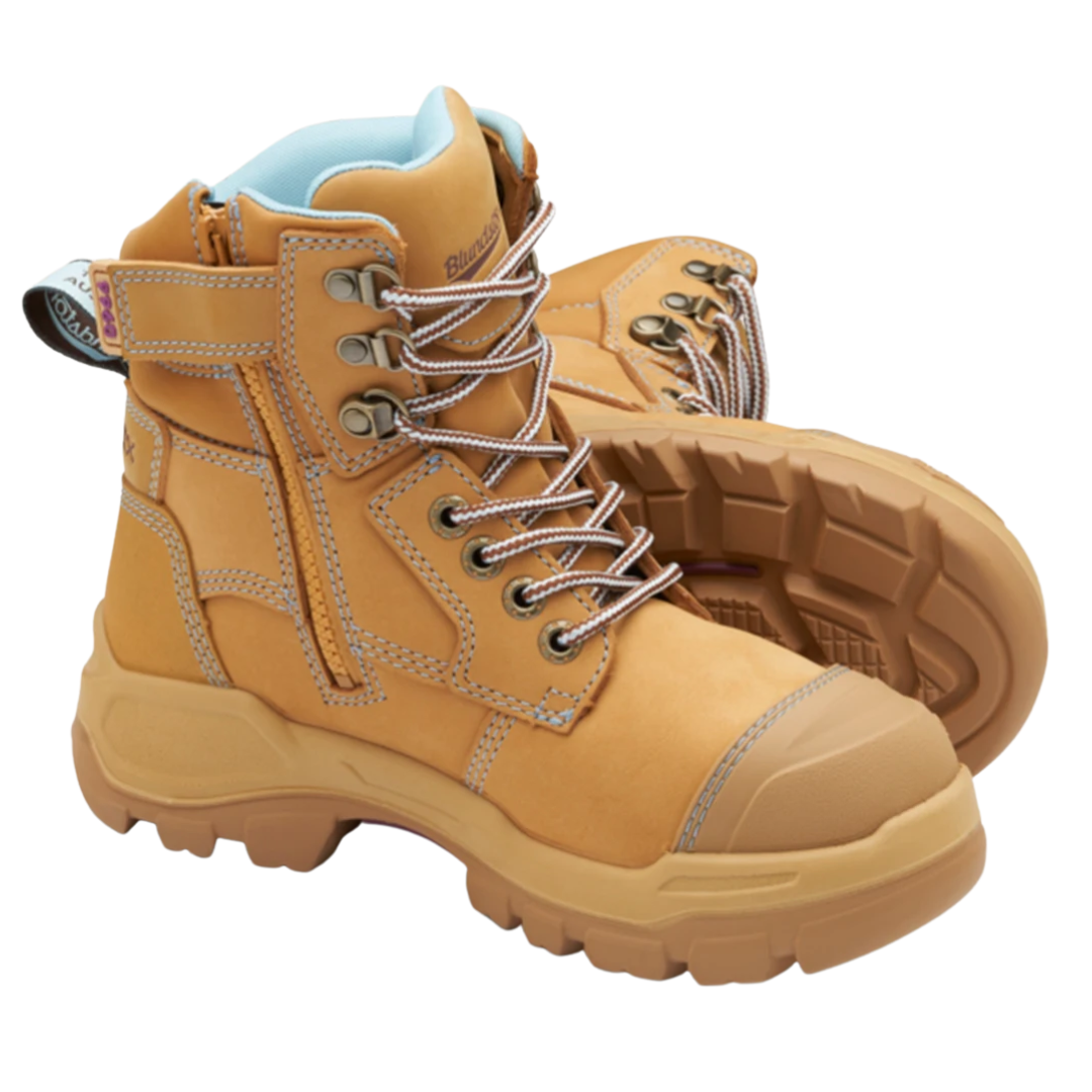 Blundstone 9960* Womens Rotoflex Zip Side Safety Boots - Wheat