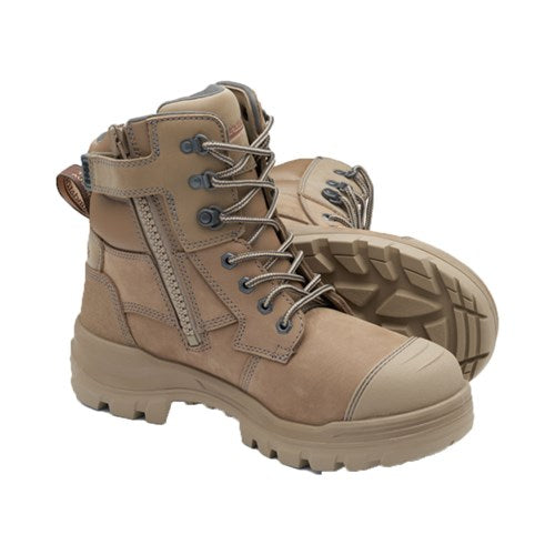 Blundstone 8063 Unisex Rotoflex Zip Safety Boots Stone- B8063