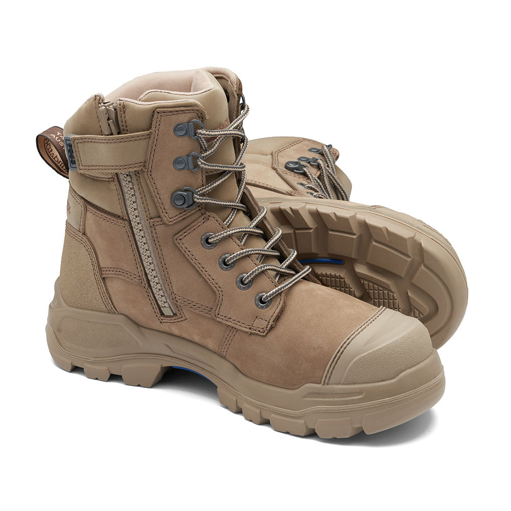 BLUNDSTONE B9063 ROTOFLEX WATER-RESISTANT NUBUCK 150MM ZIP SIDED SAFETY BOOT - B9063