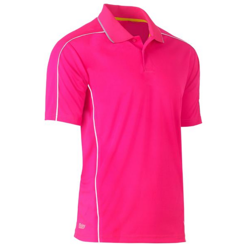 Bisley Mens Coolmesh Polo with Reflective Piping BK1425