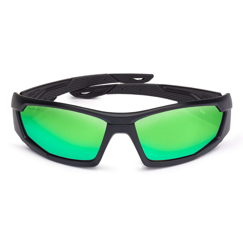 Bolle 'Mercuro' Green Flash Polarized Safety Glasses - BOPSSMERCP10