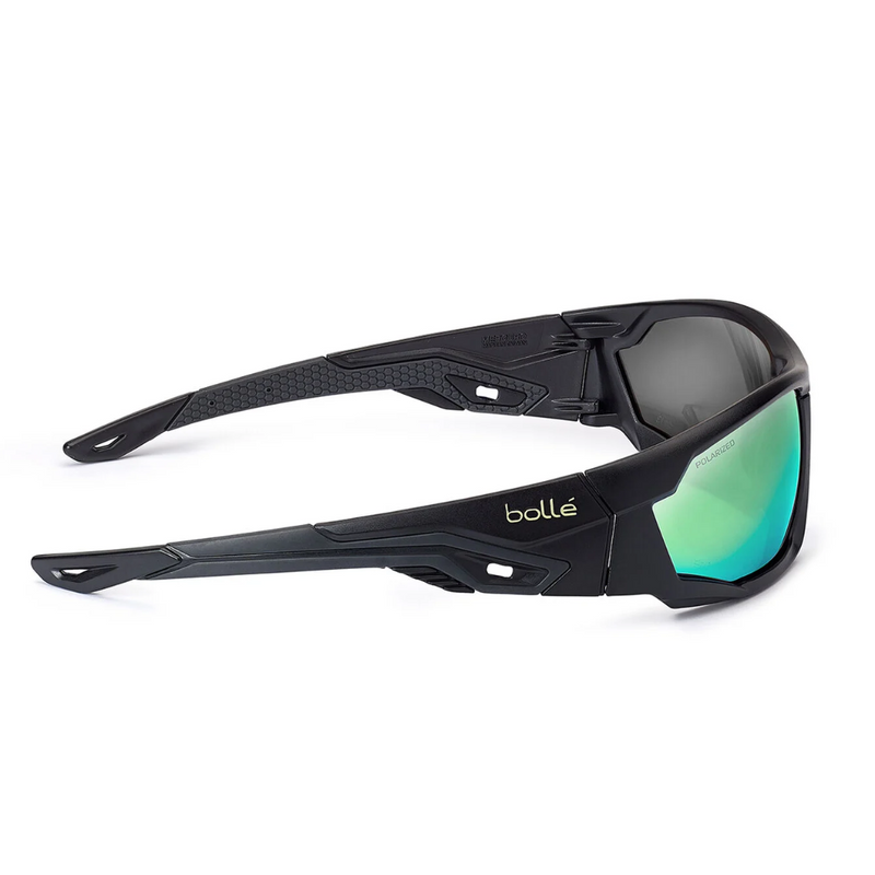 Bolle 'Mercuro' Green Flash Polarized Safety Glasses - BOPSSMERCP10