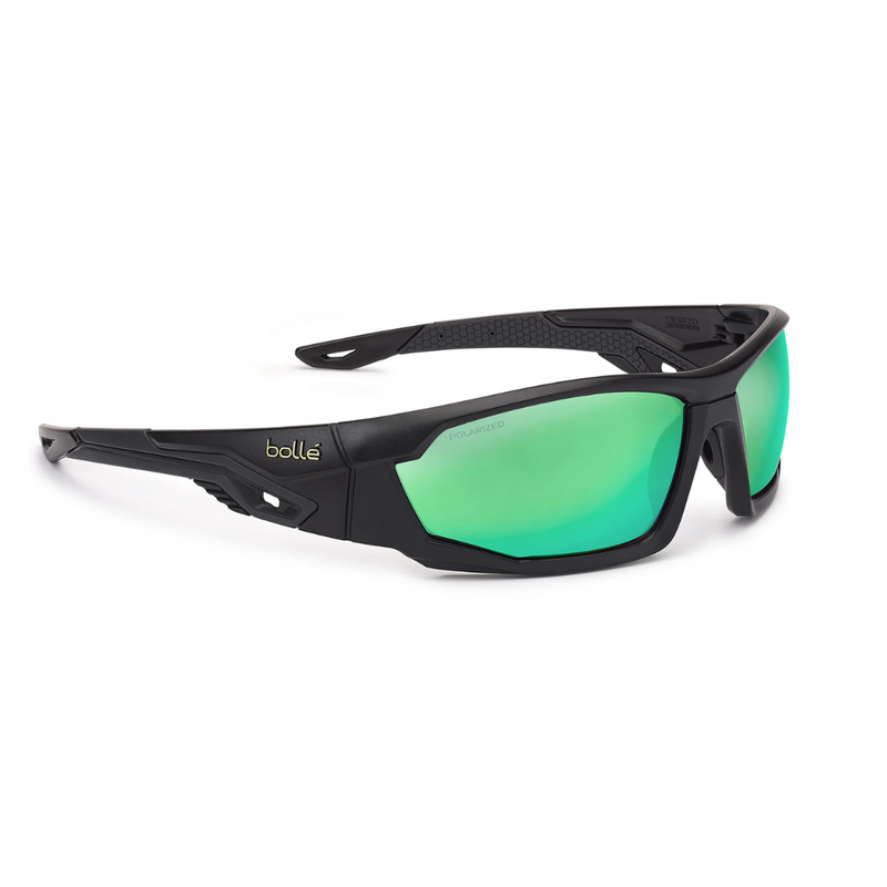 Bolle 'Mercuro' Green Flash Polarized Safety Glasses - BOPSSMERCP10