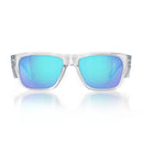 SafeStyle Fusions Clear Frame Mirrors Blue Polarised Lens Safety Glasses