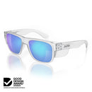SafeStyle Fusions Clear Frame Mirrors Blue Polarised Lens Safety Glasses