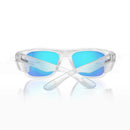 SafeStyle Fusions Clear Frame Mirrors Blue Polarised Lens Safety Glasses