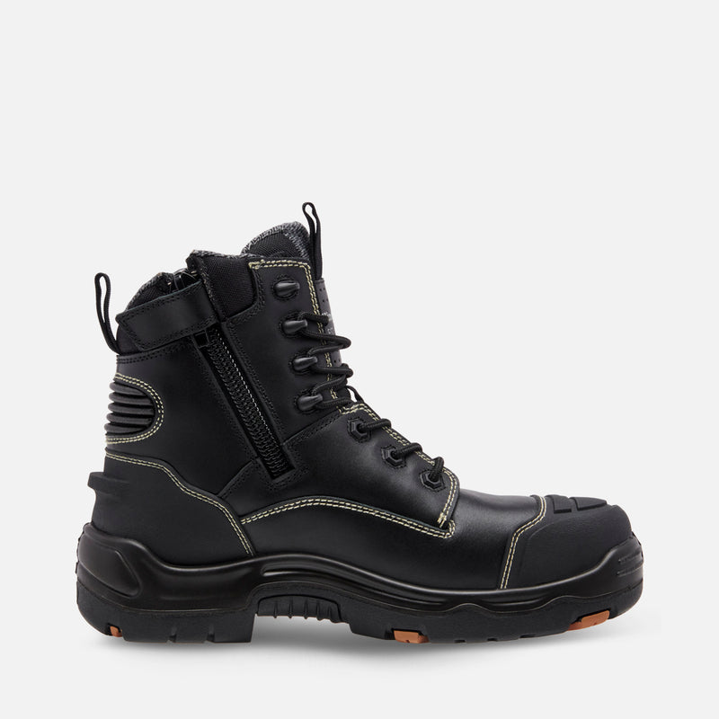 King Gee K28000 Men's the ONYX 6CZ EH Safety Boots - Lace/Zip- BLACK