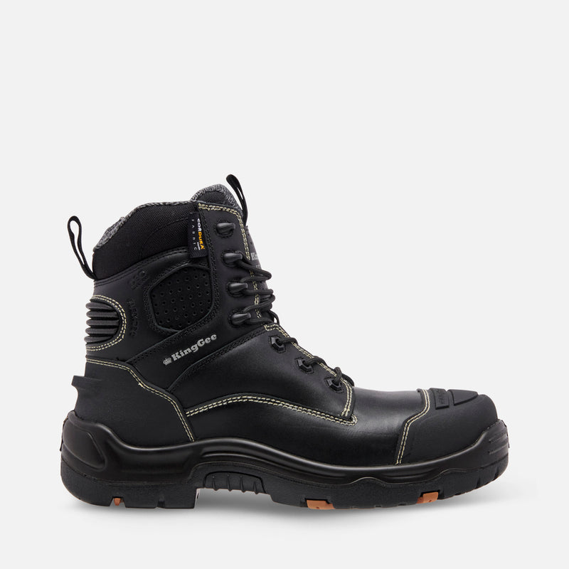 King Gee K28000 Men's the ONYX 6CZ EH Safety Boots - Lace/Zip- BLACK