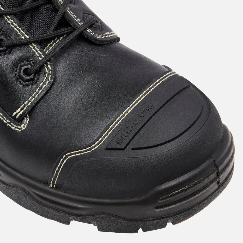 King Gee K28000 Men's the ONYX 6CZ EH Safety Boots - Lace/Zip- BLACK