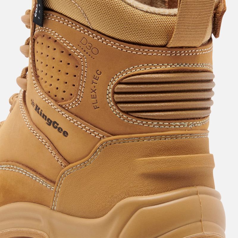 King Gee K28001 Men's the ONYX 6CZ EH Safety Boots - Lace/Zip- Wheat