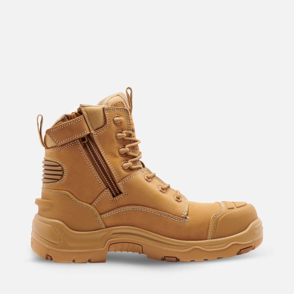 King Gee K28001 Men's the ONYX 6CZ EH Safety Boots - Lace/Zip- Wheat