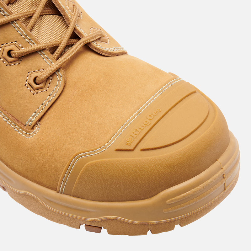 King Gee K28001 Men's the ONYX 6CZ EH Safety Boots - Lace/Zip- Wheat