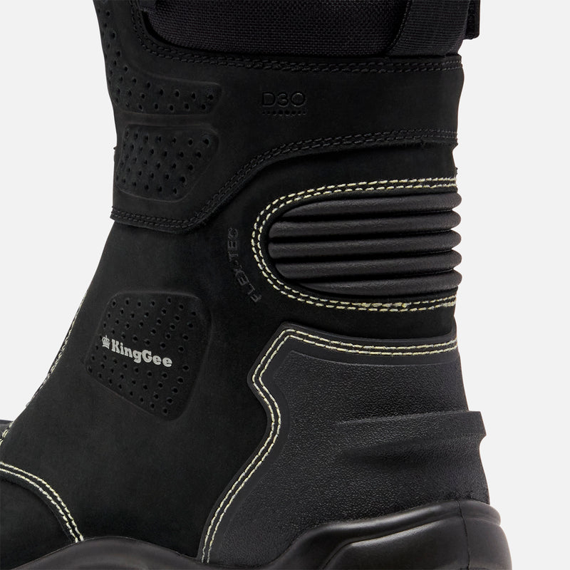 King Gee K28006 Men's BENNU PRO Safety Boots - Lace/Zip- BLACK