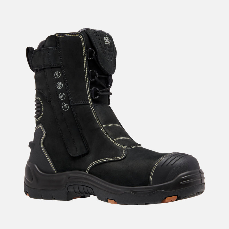 King Gee K28006 Men's BENNU PRO Safety Boots - Lace/Zip- BLACK