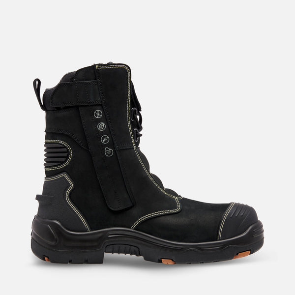 King Gee K28006 Men's BENNU PRO Safety Boots - Lace/Zip- BLACK