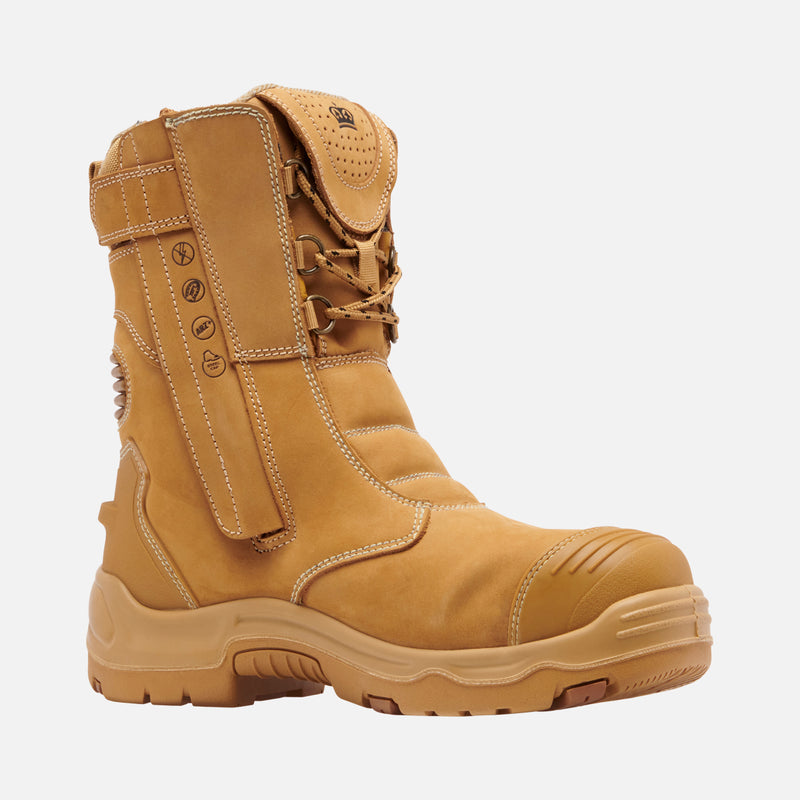 King Gee K28007 Men's BENNU PRO Safety Boots - Lace/Zip- WHEAT