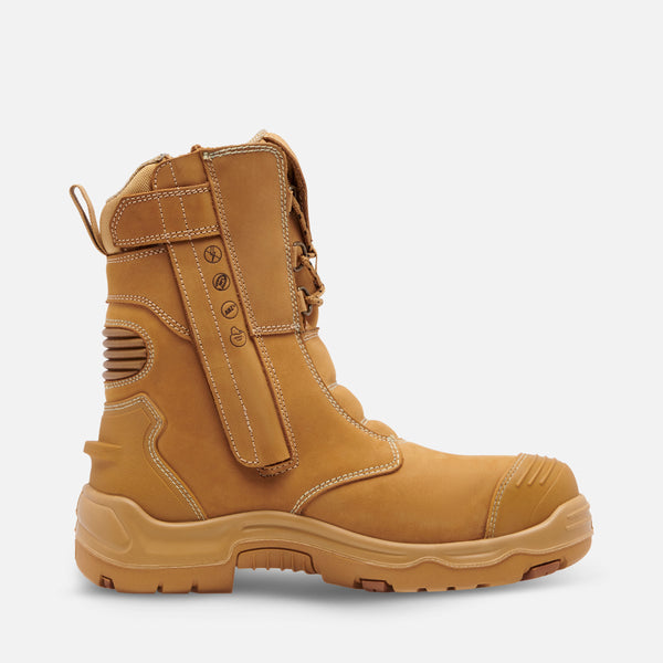 King Gee K28007 Men's BENNU PRO Safety Boots - Lace/Zip- WHEAT