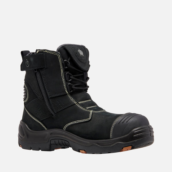 King Gee K28008 Men's Bennu Pro 6 Safety Boots - Lace/Zip- Black