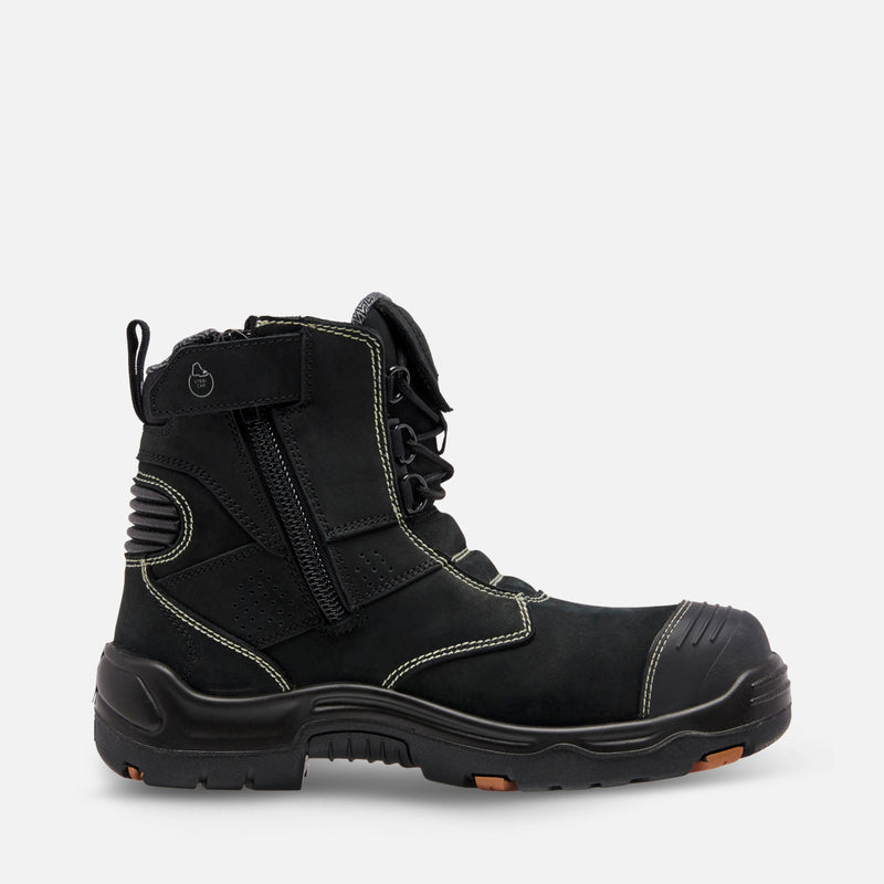 King Gee K28008 Men's Bennu Pro 6 Safety Boots - Lace/Zip- Black