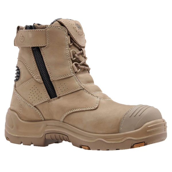 King Gee K28010 Men's Bennu Pro 6 Safety Boots - Lace/Zip - Stone