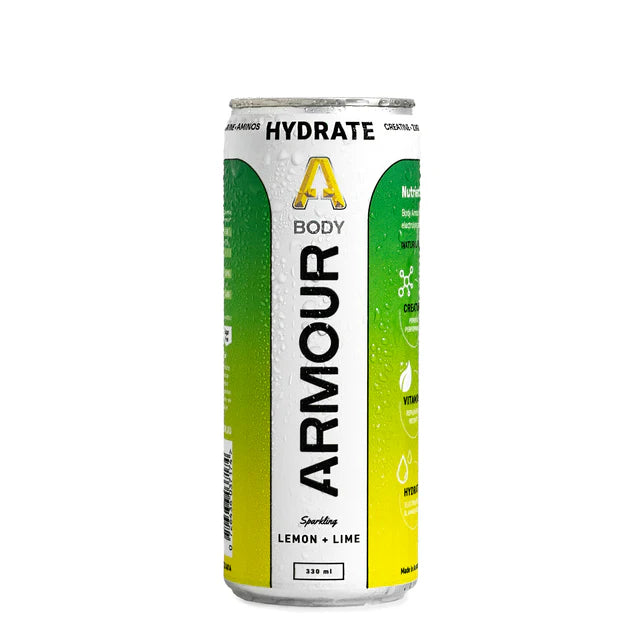 Body Armour 330ml Hydrate can - lemon Lime