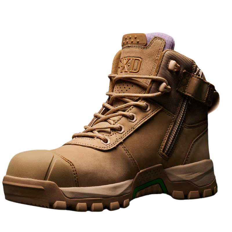 FXD WB2 Womens Mid Cut Lace Up Zip Side Work Boot