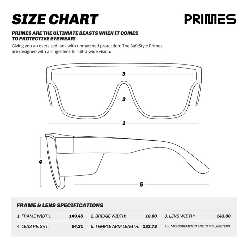 Safestyle  SSPMBP100 Primes Matte Black Polarised