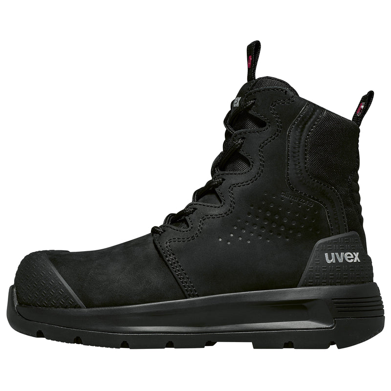 UVEX 3 X-Flow Lightweight Women's Zip-Sided Work Boots NARROW Fit - Black