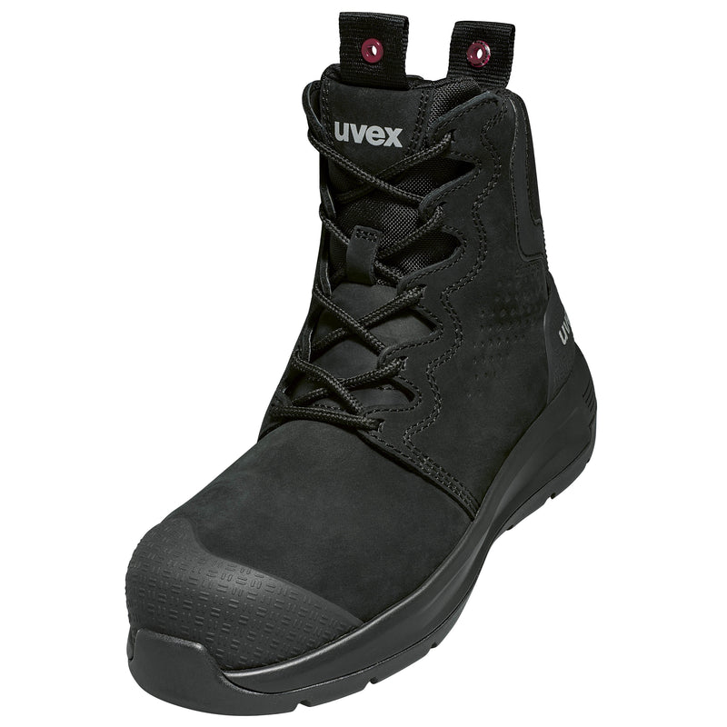 UVEX 3 X-Flow Lightweight Women's Zip-Sided Work Boots NARROW Fit - Black