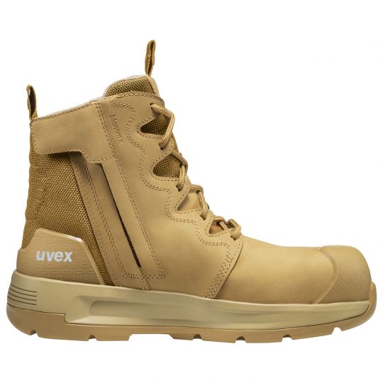UVEX Zip Sided Safety Boot - Wheat