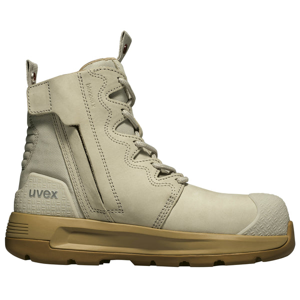 UVEX 3 X-Flow Lightweight Women's Zip Sided Work Boots NARROW Fit - Cement