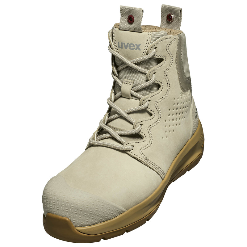 UVEX 3 X-Flow Lightweight Women's Zip Sided Work Boots NARROW Fit - Cement