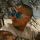 SafeStyle Fusions Clear Frame Mirrors Blue Polarised Lens Safety Glasses