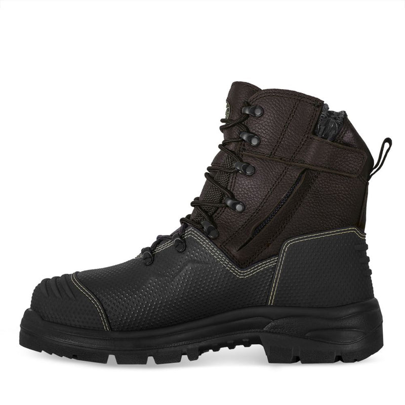 Oliver 150mm Brown Lace-up Zip Sided Boot – Caustic and 100% Waterproof