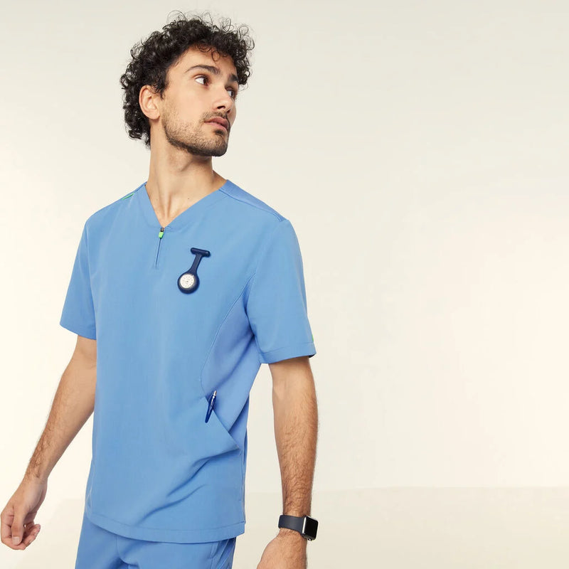 NNT Unisex Invigorate Charles Scrub Top - Light Blue
