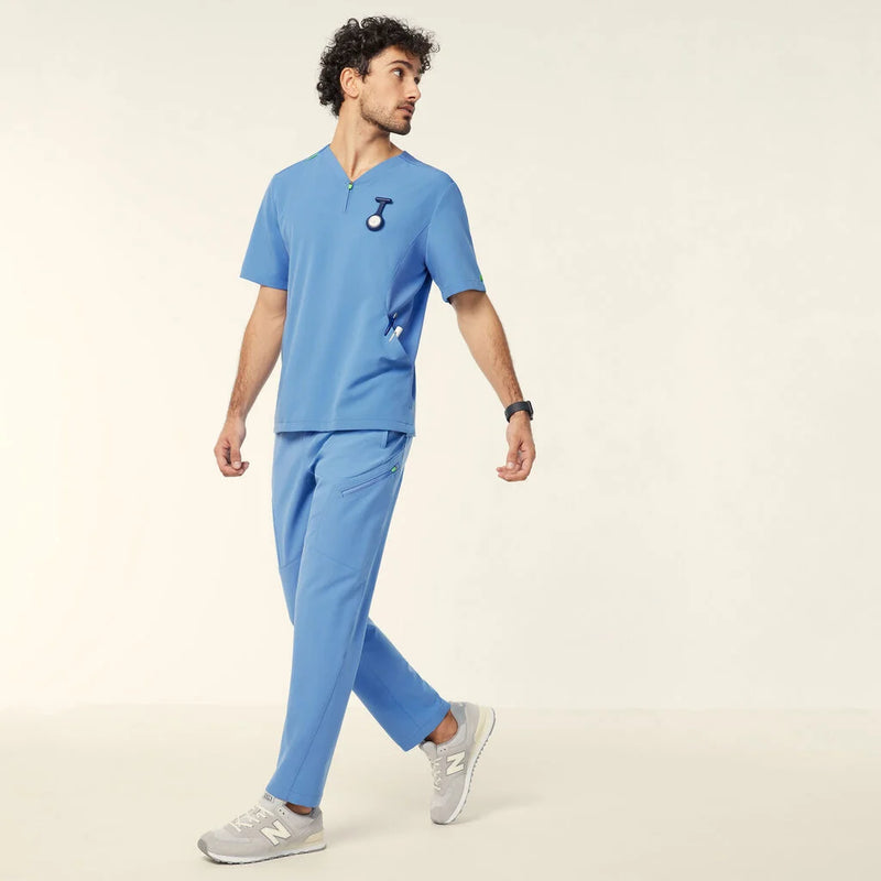 NNT Unisex Invigorate Charles Scrub Top - Light Blue