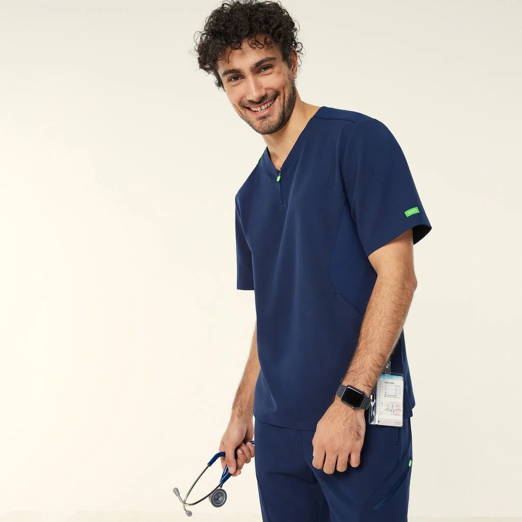 NNT Unisex Invigorate Charles Scrub Top - Navy Blue